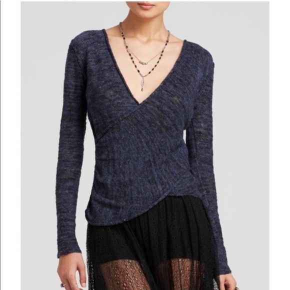 Free People Faux Wrap Sweater, size Large - Picture 2 of 12